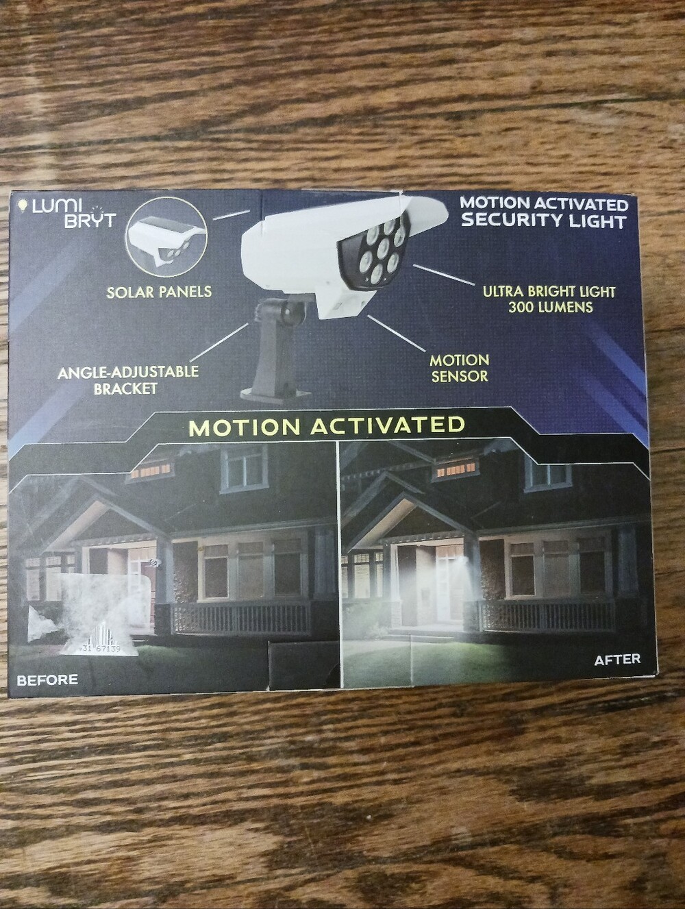 Lumi Bryt Solar Motion Activated REMOTE CONTROL LED Light Fake Security Cam